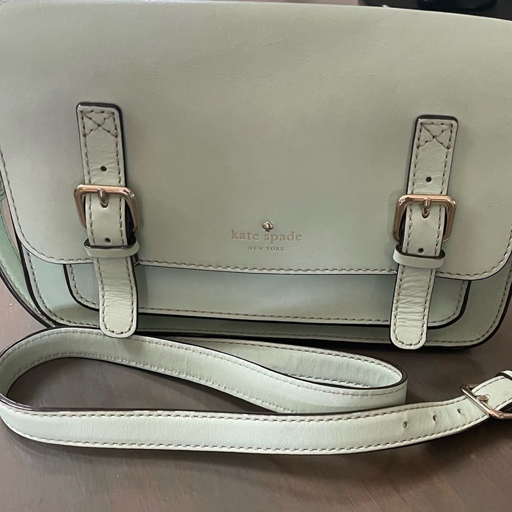 Kate Spade Essex Scout Leather Faded Mint Crossbody Bag